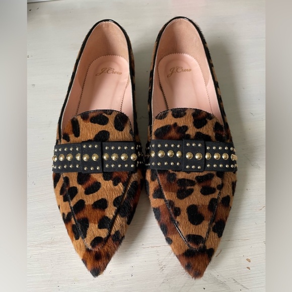 J. Crew Leopard Print Loafers, Size 8.5 - Picture 1 of 14